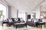 Sisseton 2 Piece Sofa Set in Purple by Furniture of America - FOA-SM2208