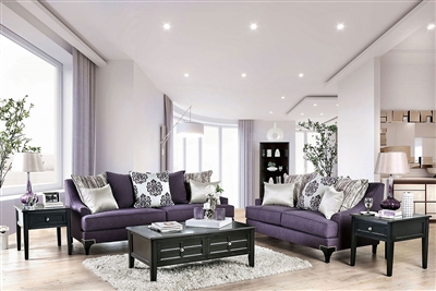 Sisseton 2 Piece Sofa Set in Purple by Furniture of America - FOA-SM2208
