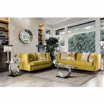 Tegan 2 Piece Sofa Set in Royal Yellow by Furniture of America - FOA-SM2216