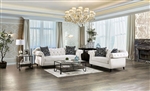 Antoinette 2 Piece Sofa Set in White by Furniture of America - FOA-SM2228