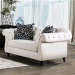 Antoinette Love Seat in White by Furniture of America - FOA-SM2228-LV