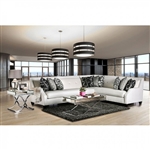 Betria Sectional in Black Off-White/Silver by Furniture of America - FOA-SM2263