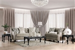 Ezrin 2 Piece Sofa Set in Light Brown by Furniture of America - FOA-SM2668