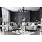Giovanni 2 Piece Sofa Set in Gray by Furniture of America - FOA-SM2673