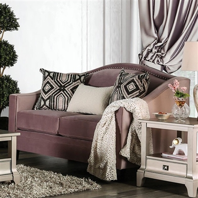 Campana Love Seat in Blush Pink by Furniture of America - FOA-SM2682-LV