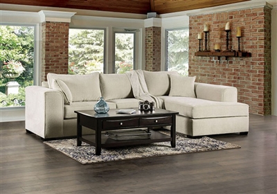Degelis Sectional Sofa in Beige by Furniture of America - FOA-SM2886