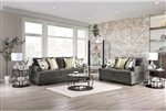 Taliyah 2 Piece Sofa Set in Gray/Yellow Finish by Furniture of America - FOA-SM3080