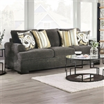 Taliyah Sofa in Gray/Yellow Finish by Furniture of America - FOA-SM3080-SF