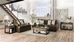 Taliyah 2 Piece Sofa Set in Brown/Yellow Finish by Furniture of America - FOA-SM3081