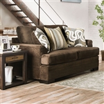 Taliyah Love Seat in Brown/Yellow Finish by Furniture of America - FOA-SM3081-LV