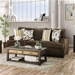 Taliyah Sofa in Brown/Yellow Finish by Furniture of America - FOA-SM3081-SF