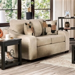 Kierra Love Seat in Light Tan Finish by Furniture of America - FOA-SM4432-LV