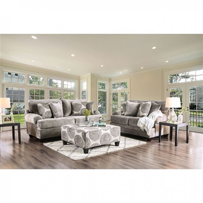 Bonaventura 2 Piece Sofa Set in Gray by Furniture of America - FOA-SM5142GY