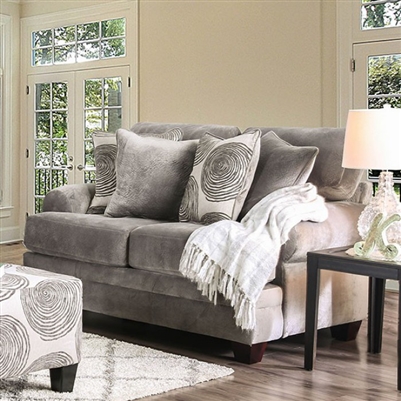 Bonaventura Love Seat in Gray by Furniture of America - FOA-SM5142GY-LV
