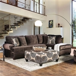 Bonaventura Sectional Sofa in Brown by Furniture of America - FOA-SM5143BR