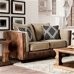 Chaparral Love Seat in Beige/Brown by Furniture of America - FOA-SM5144-LV