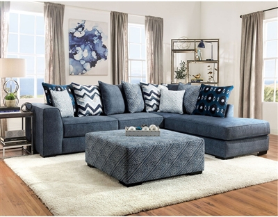 Brielle Sectional Sofa in Blue Finish by Furniture of America - FOA-SM5146