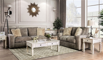 Crane 2 Piece Sofa Set in Brown by Furniture of America - FOA-SM5154