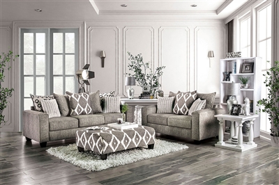Basie 2 Piece Sofa Set in Gray by Furniture of America - FOA-SM5156