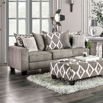 Basie Sofa in Gray by Furniture of America - FOA-SM5156-SF
