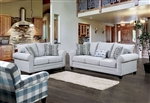 Aberporth 2 Piece Sofa Set in Gray by Furniture of America - FOA-SM5406