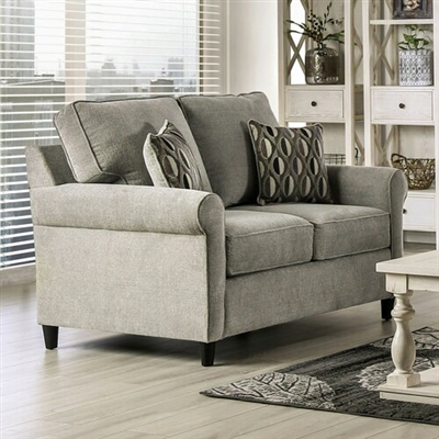 Brinley Love Seat in Light Gray by Furniture of America - FOA-SM6024-LV