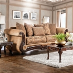 Nicanor Sofa in Tan & Gold by Furniture of America - FOA-SM6407-SF