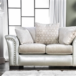 Benigno Love Seat in Pearl by Furniture of America - FOA-SM6411-LV