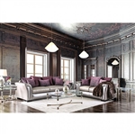 Benigno 2 Piece Sofa Set in Purple by Furniture of America - FOA-SM6412
