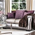 Benigno Love Seat in Purple by Furniture of America - FOA-SM6412-LV