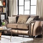 Benigno Love Seat in Brown by Furniture of America - FOA-SM6414-LV