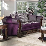 Emilia Love Seat in Purple/Silver by Furniture of America - FOA-SM6419-LV