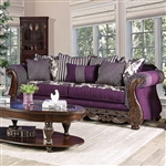 Emilia Sofa in Purple/Silver by Furniture of America - FOA-SM6419-SF