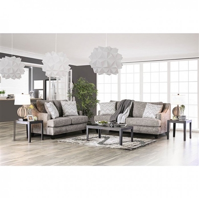 Erika 2 Piece Sofa Set in Gray by Furniture of America - FOA-SM6420