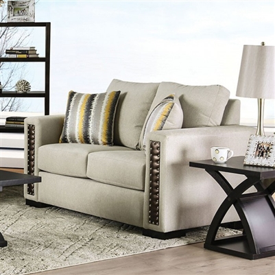 Chubbuck Love Seat in Beige/Copper by Furniture of America - FOA-SM6421-LV