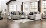Atherstone 2 Piece Sofa Set in Light Gray by Furniture of America - FOA-SM6436