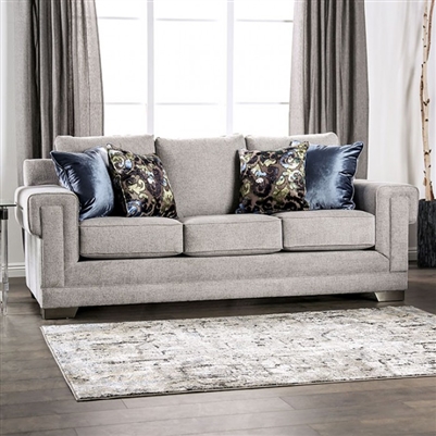 Atherstone Sofa in Light Gray by Furniture of America - FOA-SM6436-SF