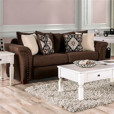 Belsize Sofa in Chocolate/Tan Finish by Furniture of America - FOA-SM6439-SF