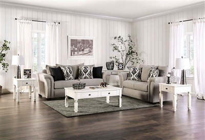 Belsize 2 Piece Sofa Set in Light Taupe/Black Finish by Furniture of America - FOA-SM6440