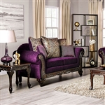 Casilda Love Seat in Purple Finish by Furniture of America - FOA-SM7743-LV