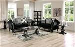 Luciano 2 Piece Sofa Set in Black Finish by Furniture of America - FOA-SM7746