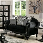 Luciano Love Seat in Black Finish by Furniture of America - FOA-SM7746-LV
