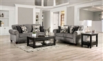 Delgada 2 Piece Sofa Set in Graphite by Furniture of America - FOA-SM7750