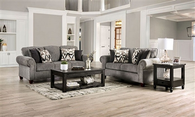 Delgada 2 Piece Sofa Set in Graphite by Furniture of America - FOA-SM7750
