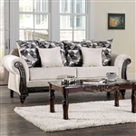 Cassani Sofa in Light Gray/Walnut by Furniture of America - FOA-SM7756-SF