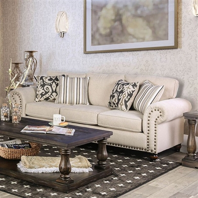 Calloway Sofa in Ivory by Furniture of America - FOA-SM8111-SF
