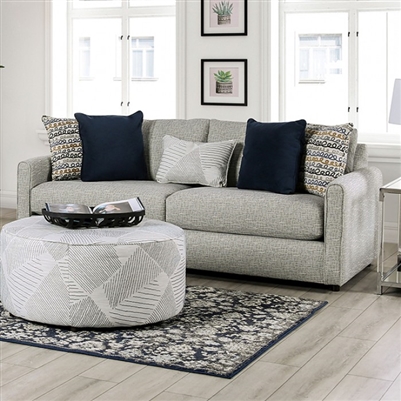 Chancery Sofa in Gray/Navy Finish by Furniture of America - FOA-SM8194-SF