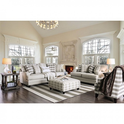 Christine 2 Piece Sofa Set in Light Gray by Furniture of America - FOA-SM8280