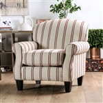 Fillmore Striped Chair in Ivory/Brown by Furniture of America - FOA-SM8350-CH-ST