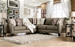 Fillmore Sectional Sofa in Warm Gray by Furniture of America - FOA-SM8351
